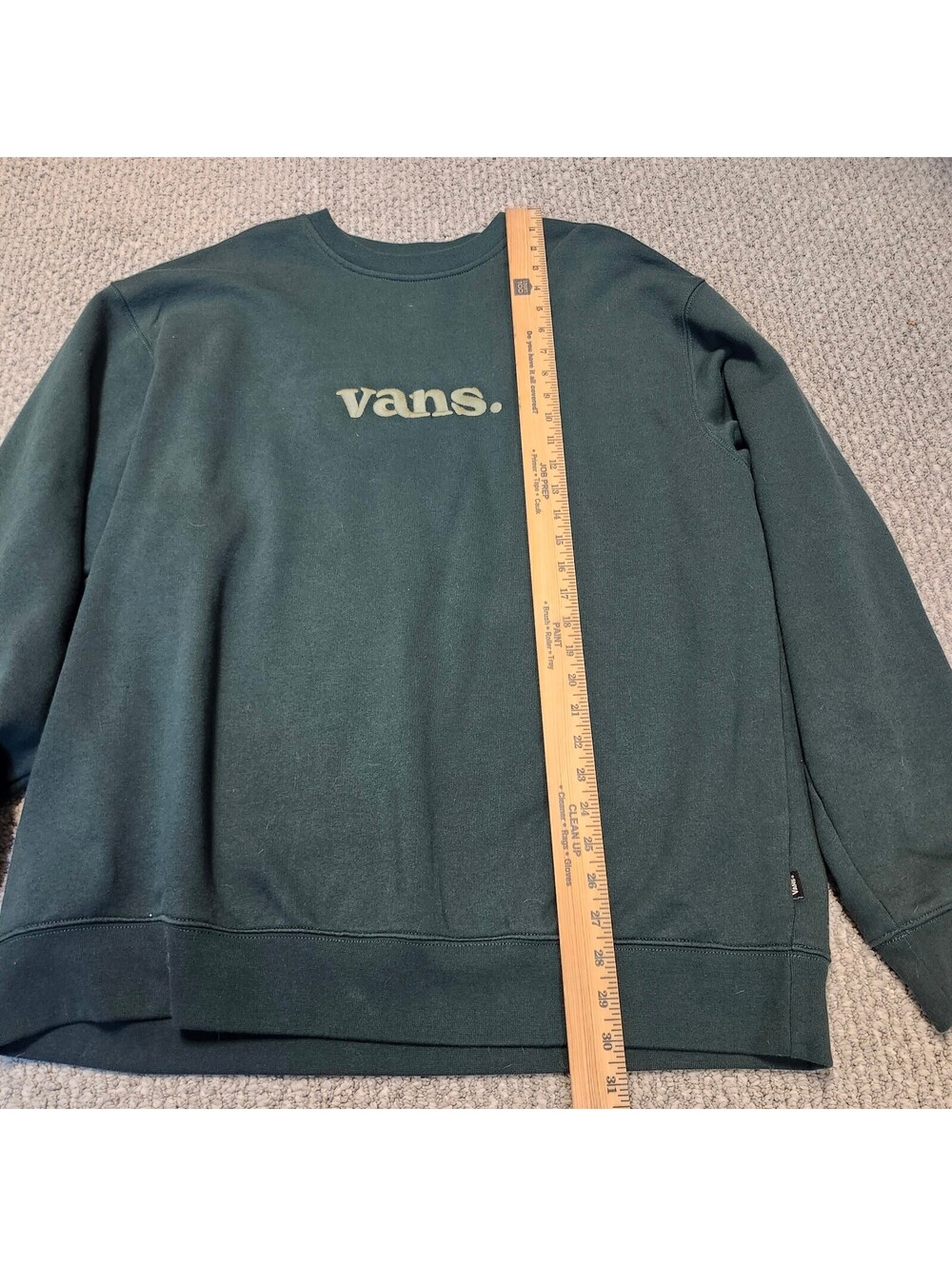 Vans Loose Fit Crewneck Sweatshirt in Dark Green Size XL - Picture 2 of 7